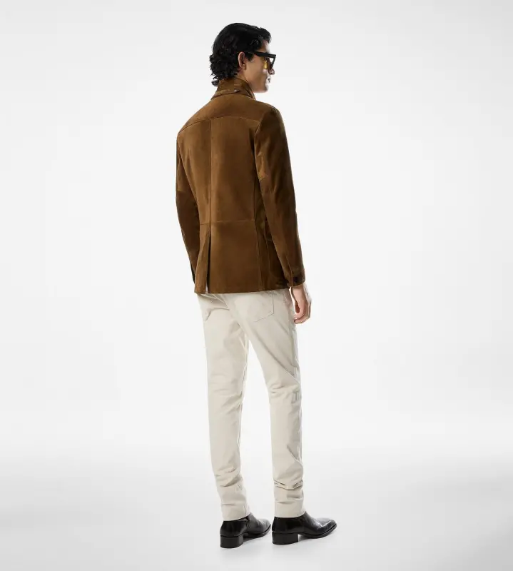 CASHMERE SUEDE MILITARY JACKET PECAN online
